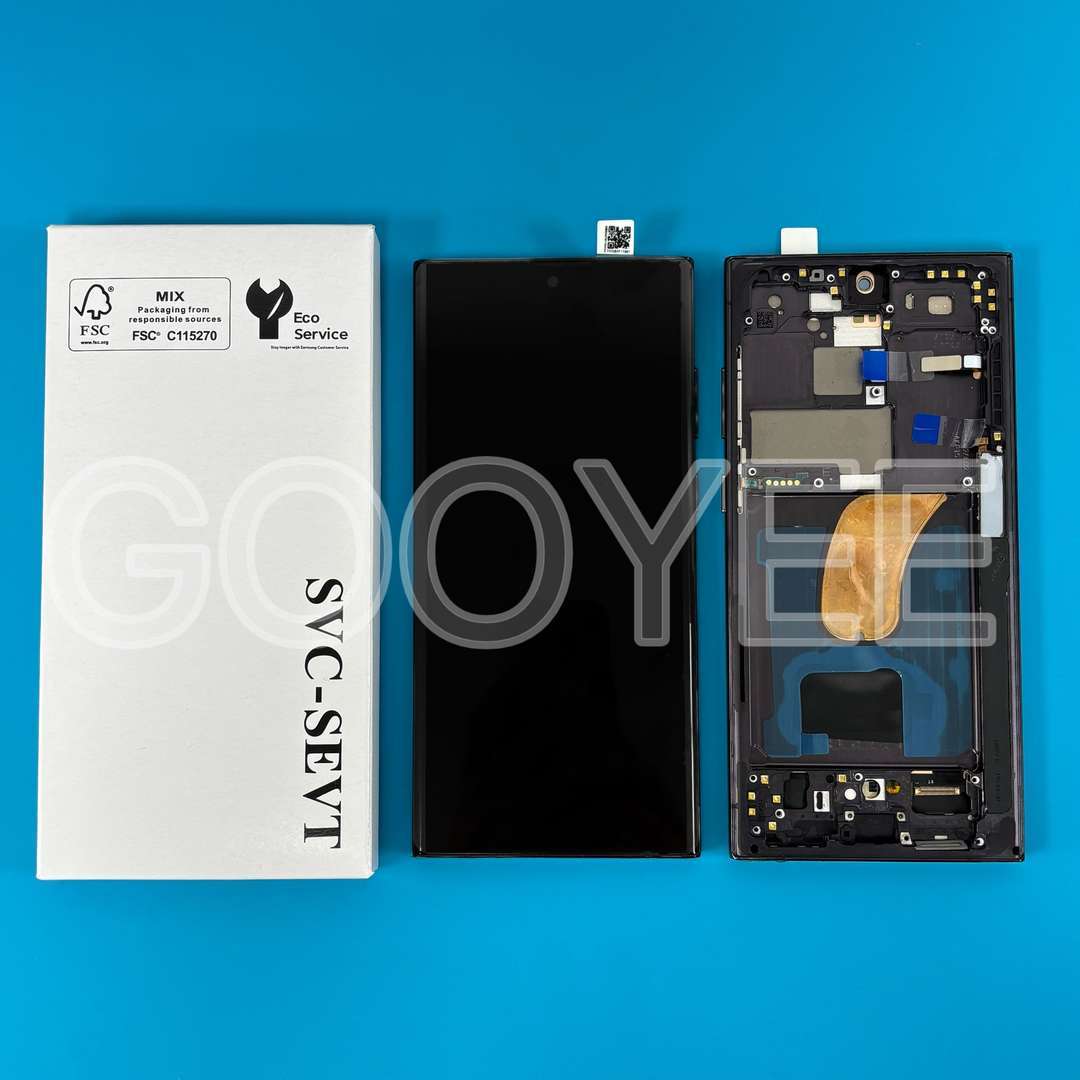 LCD DISPLAY FOR SAMSUNG S918 GALAXY S23 ULTRA BLACK WITH FRAME OLED